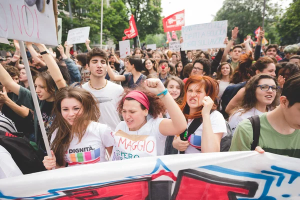 Manifestace studentů v Miláně — Stock fotografie