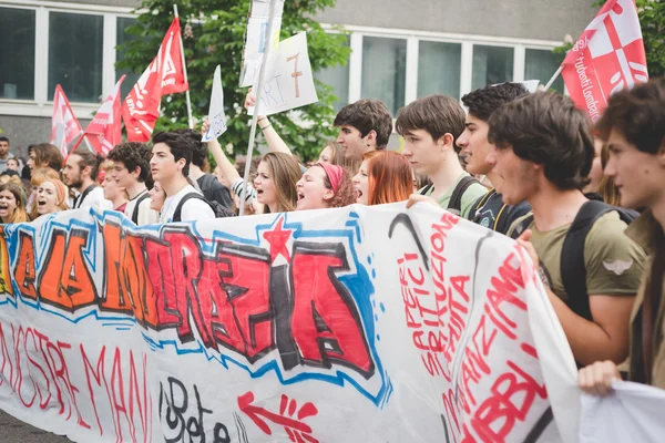 Manifestação de estudantes em Milão — Fotografia de Stock