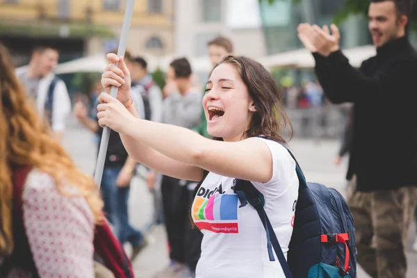 Studenter manifestation i Milano — Stockfoto