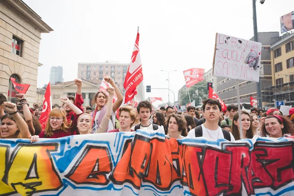 Manifestação de estudantes em Milão — Fotografia de Stock