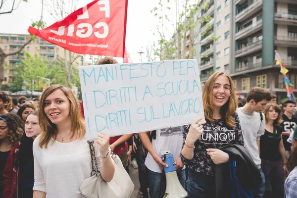 Manifestação de estudantes em Milão — Fotografia de Stock