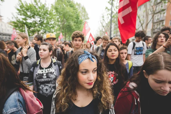 Демонстрация студентов в Милане — стоковое фото