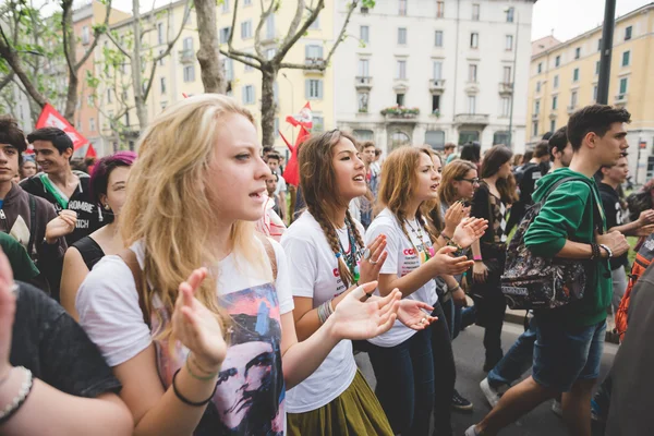 Manifestacja studentów w Mediolanie — Zdjęcie stockowe