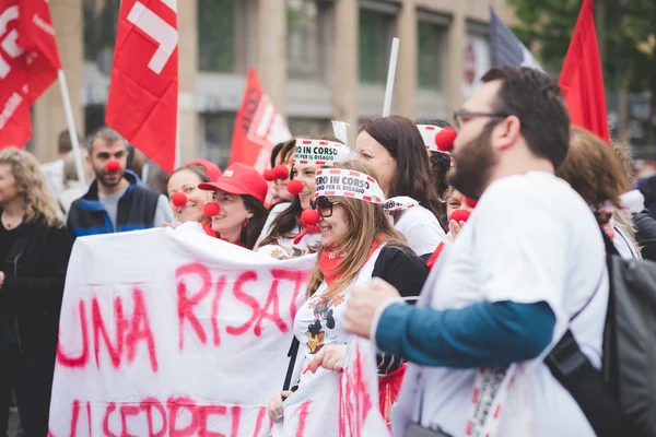 Manifestacja studentów w Mediolanie — Zdjęcie stockowe