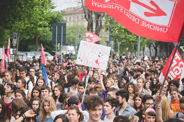 Manifestace studentů v Miláně — Stock fotografie