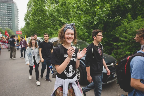 Manifestacja studentów Milan maja — Zdjęcie stockowe