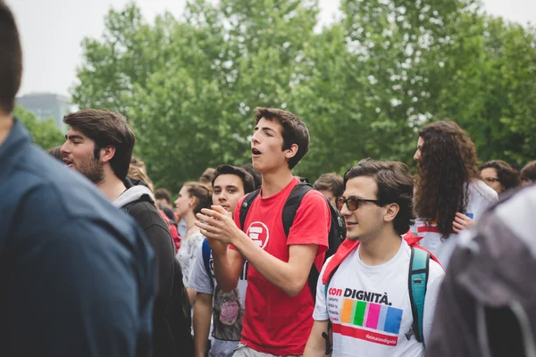 Manifestación estudiantil Milán mayo —  Fotos de Stock