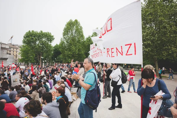 Studenter manifestation Milano på maj — Stockfoto