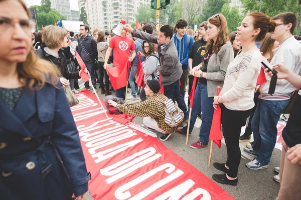 Manifestação estudantil Milão maio — Fotografia de Stock