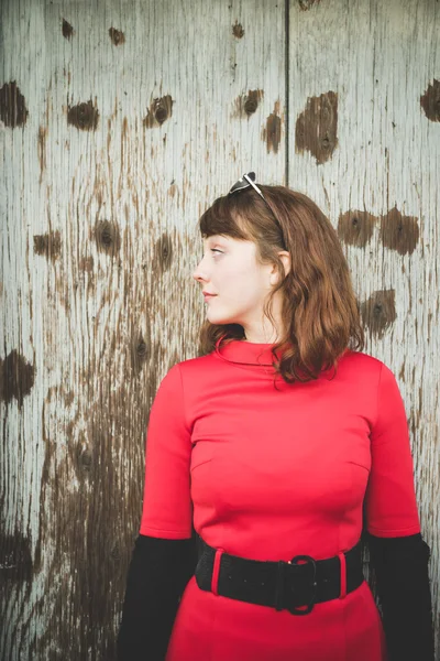 Young hipster woman in city — Stock Photo, Image