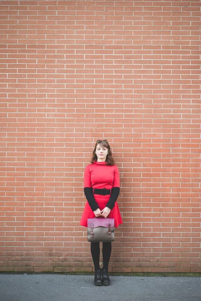 Young hipster woman in city — Stock Photo, Image