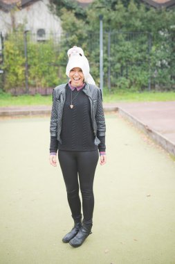 Young woman in Rabbit mask