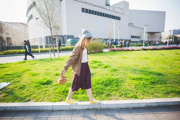 Blonde hipster woman — Stock Photo, Image