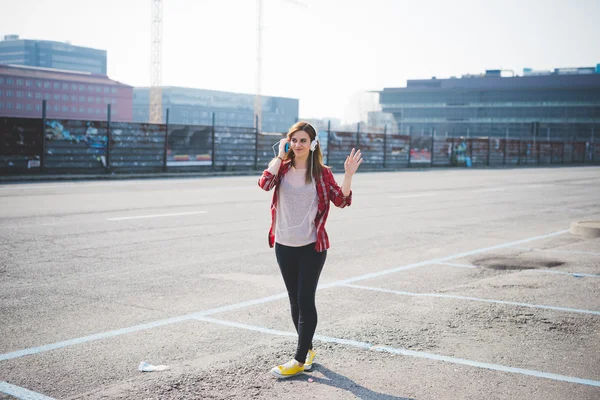 Young beautiful blonde hipster woman — Stock Photo, Image