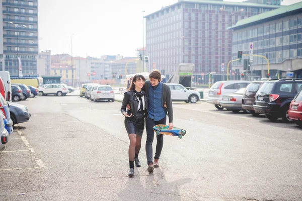 Young beautiful Couple in city — Stock Photo, Image