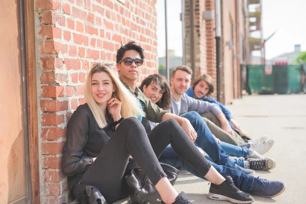 Group of young multiethnic friends having fun — Stock Photo, Image