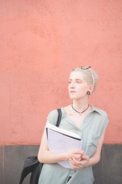 Blonde italian  woman designer
