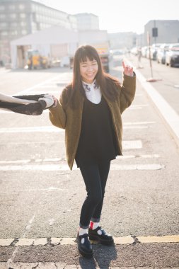 güzel Asyalı hipster kadın