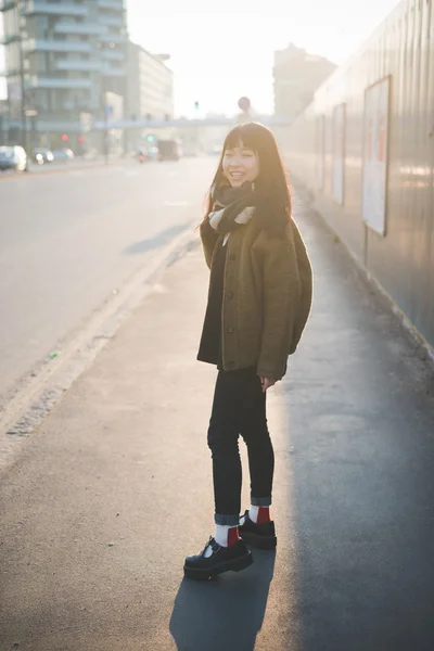 Beautiful asian hipster woman — Stock Photo, Image