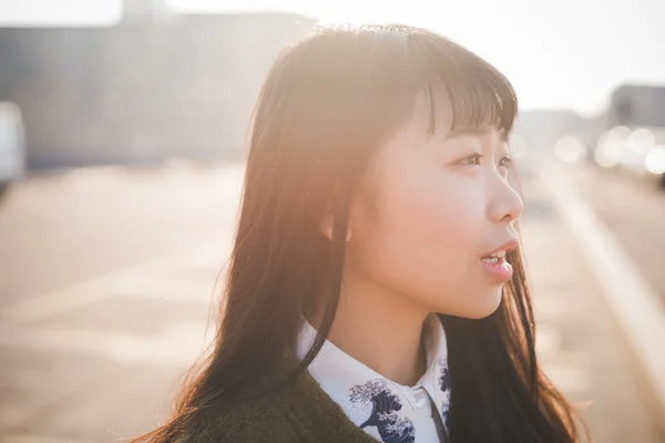 Beautiful asian hipster woman — Stock Photo, Image