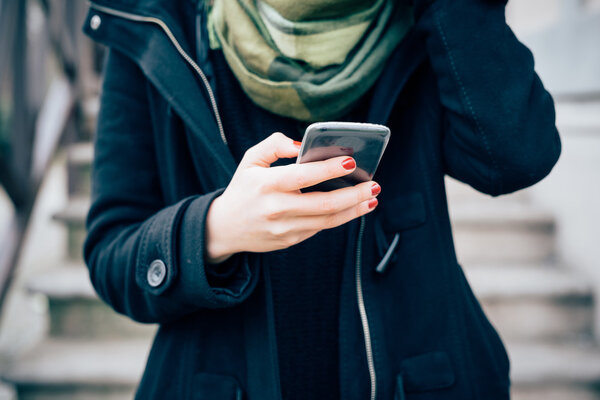 Woman using smartphone