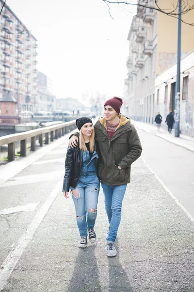 Young beautiful couple lovers — Stock Photo, Image