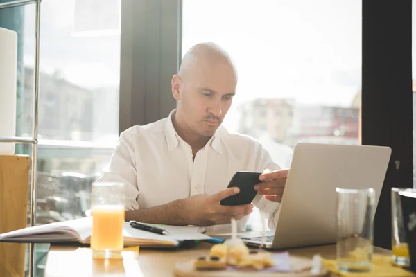 Young handsome bald businessman — Stock Photo, Image