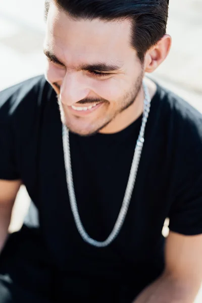 Italian boy posing in streets — Stock Photo, Image