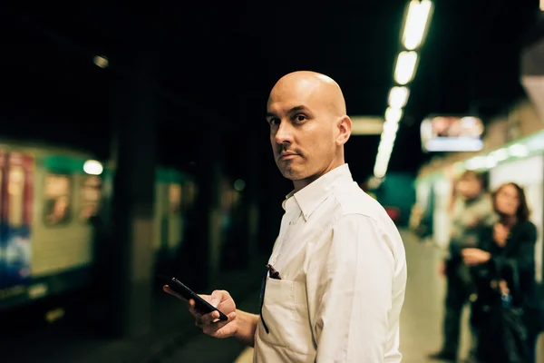 Caucasian bald business man — Stock Photo, Image