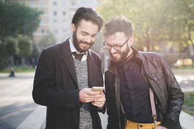akıllı telefon ekran dokunarak işadamları