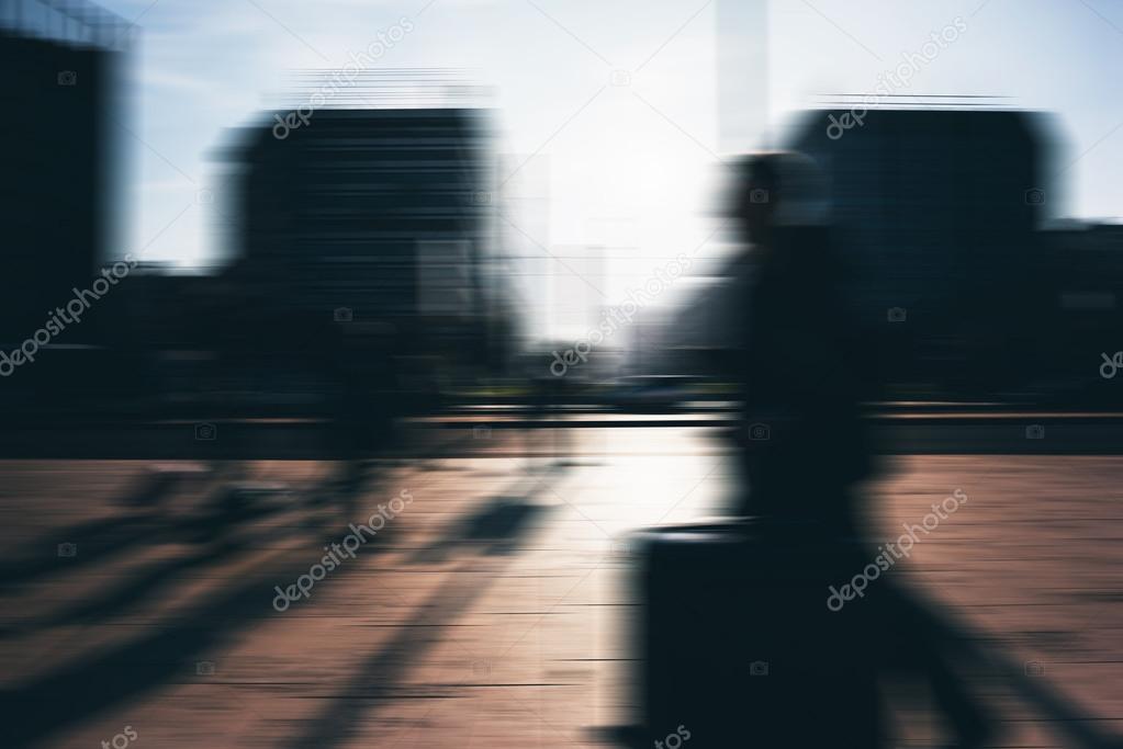 Blurred defocus, people walking outdoor