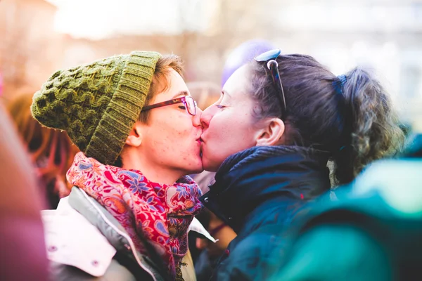 Unmarried couples manifestation in Milan — Stock Photo, Image