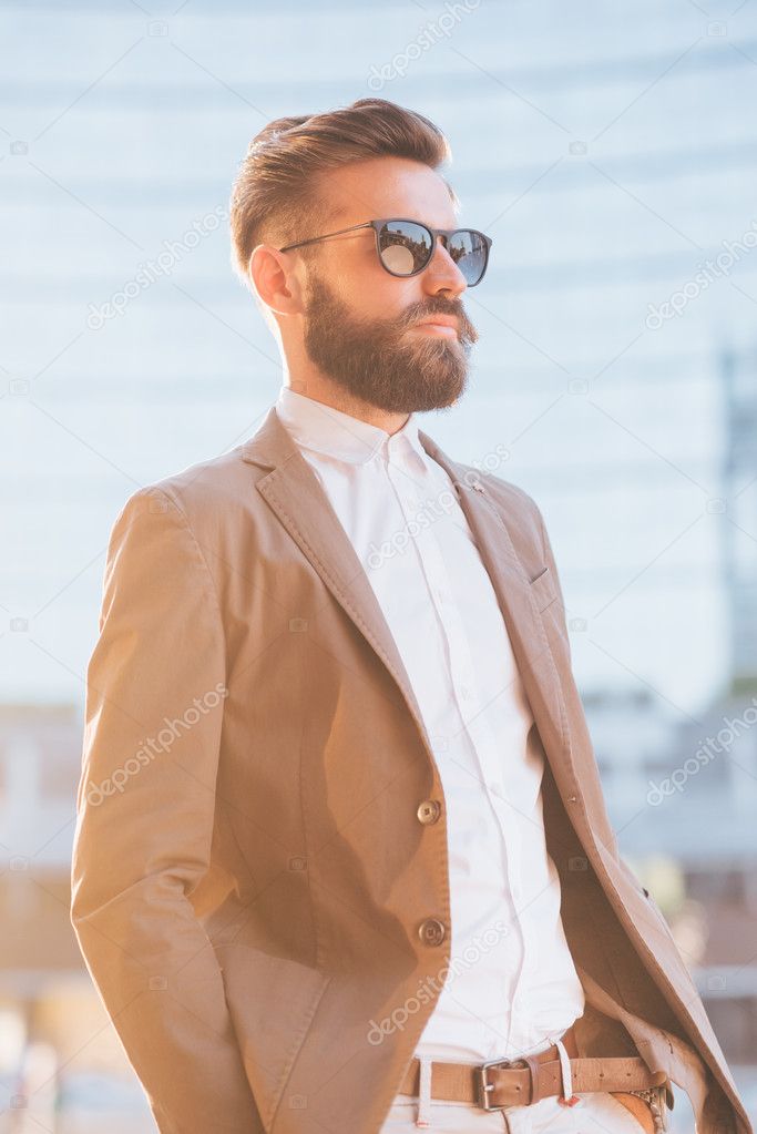 Businessman wearing sunglasses