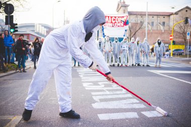 Öğrenciler gösteren, Milan, İtalya