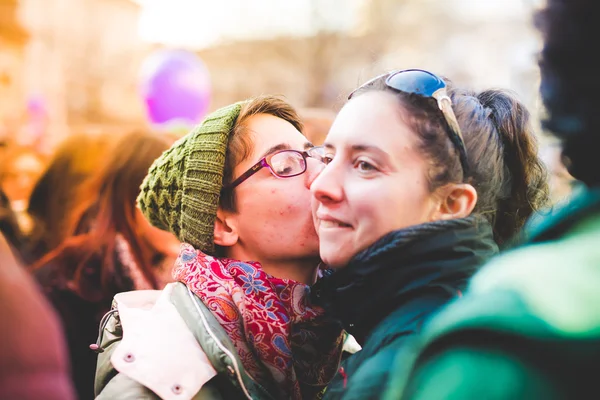 Unmarried couples manifestation in Milan — Stock Photo, Image