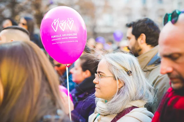 Manifestacja pozamałżeńskie w Mediolanie — Zdjęcie stockowe