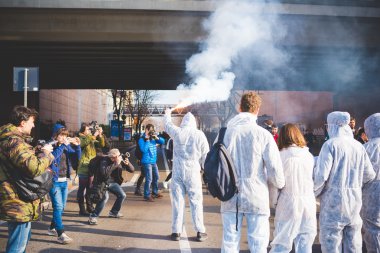 Öğrenciler gösteren, Milan, İtalya