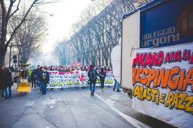 Öğrenciler gösteren, Milan, İtalya