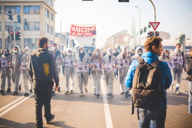 Öğrenciler gösteren, Milan, İtalya