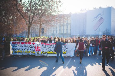 Öğrenciler gösteren, Milan, İtalya