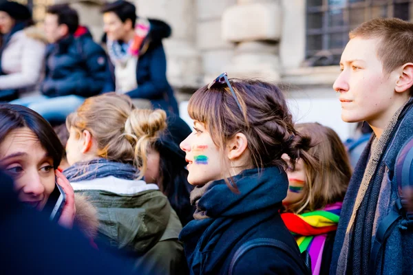 Manifestazione coppie non sposate a Milano — Foto Stock