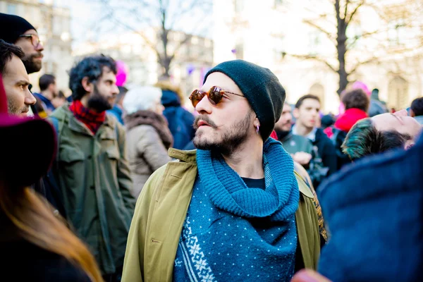 Manifestacja pozamałżeńskie w Mediolanie — Zdjęcie stockowe