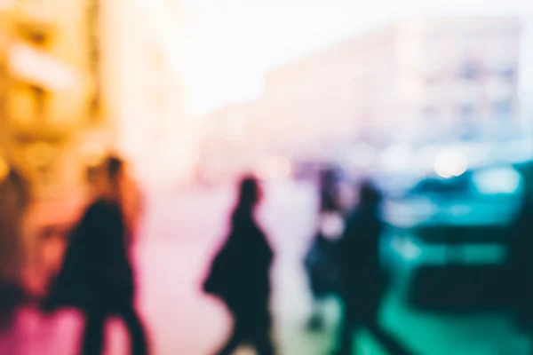 Blurred people walking outdoor — Stock Photo, Image