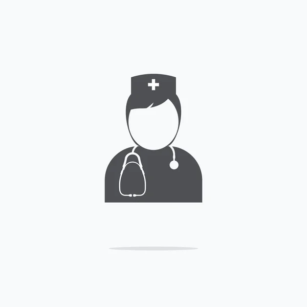 Arzt. Ikone Arzt auf hellem Hintergrund. Vektorillustration. — Stockvektor