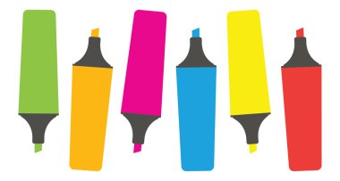 Renkli işaretleri. Hafif bir arka plan üzerinde işaretleri kümesi. Altı colo