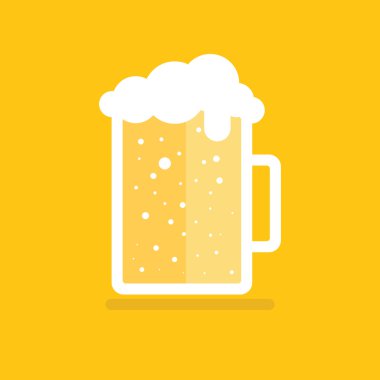 Kupa bira. Bira kupa simgesi. Düz vektör çizim.