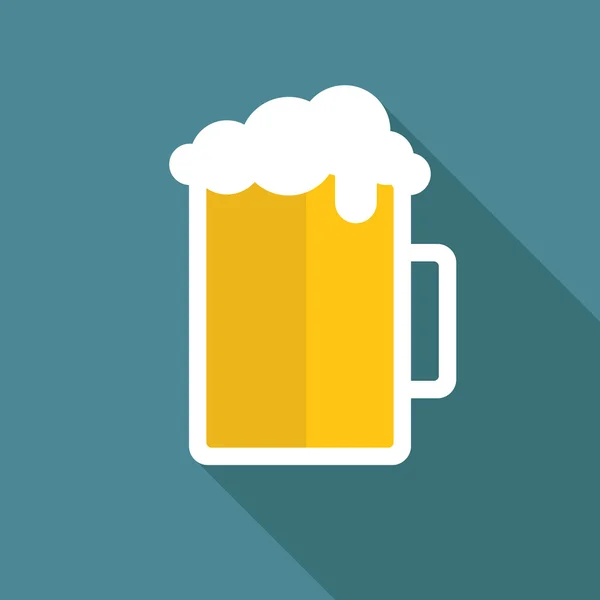 ビールのジョッキ。ビール マグカップ アイコン。フラットのベクトル図. — ストックベクタ