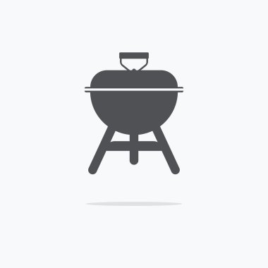 Barbekü Izgara simgesini veya beyaz arka plan üzerinde izole işareti. Barbekü sy