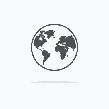 Küre. Simge küre. Vektör çizim.