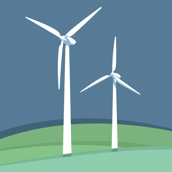 Windmühlen. alternative Energiequellen. Vektorillustration. — Stockvektor